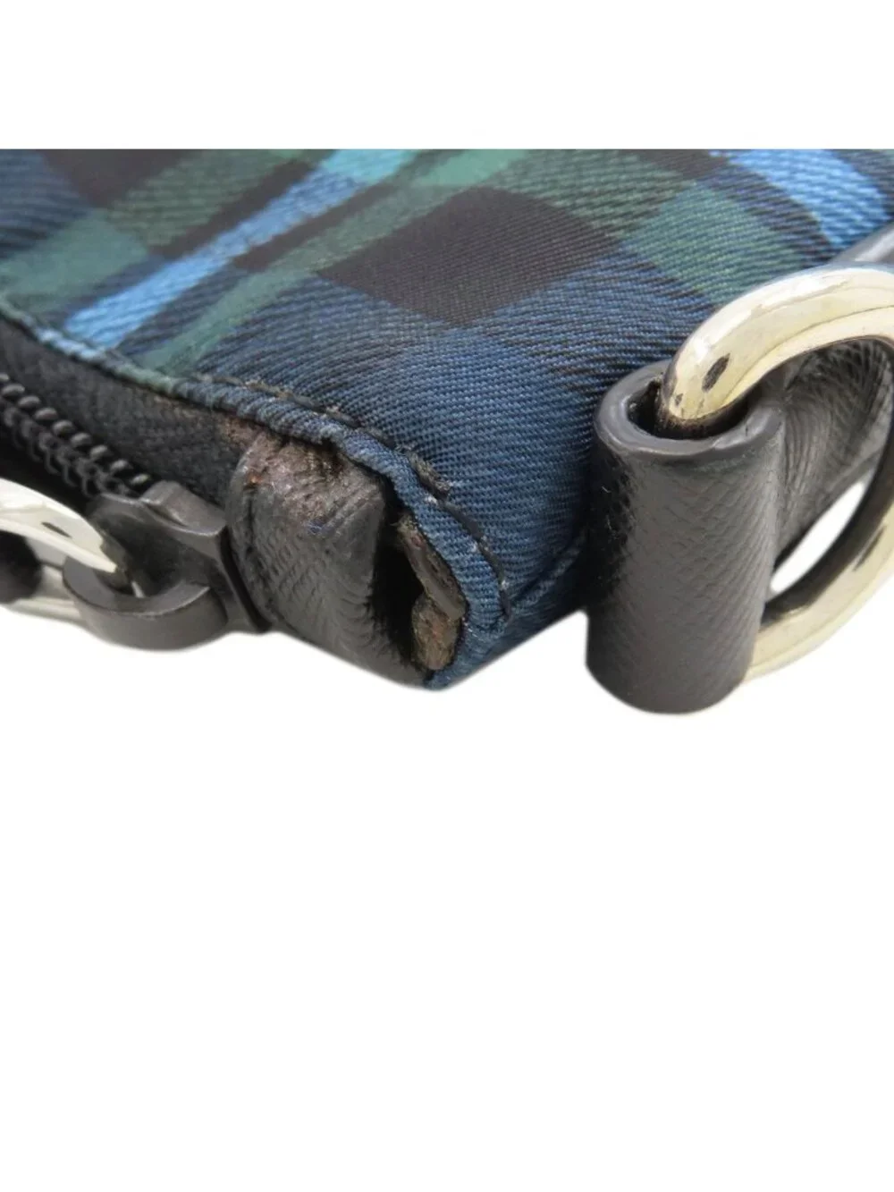 Prada Plaid 2-Way Tote Bag Nylon